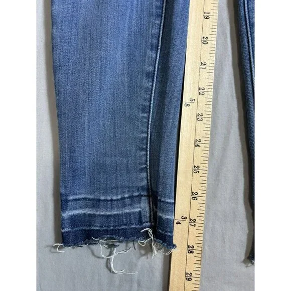 Judy Blue Jeans Womens 5/27 Blue Stretch Slim Fit Faded Pull On Released Hem - Picture 3 of 7